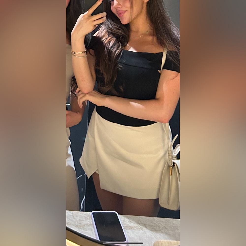 Zara Off-White Mini Skort - Picture 5 of 6